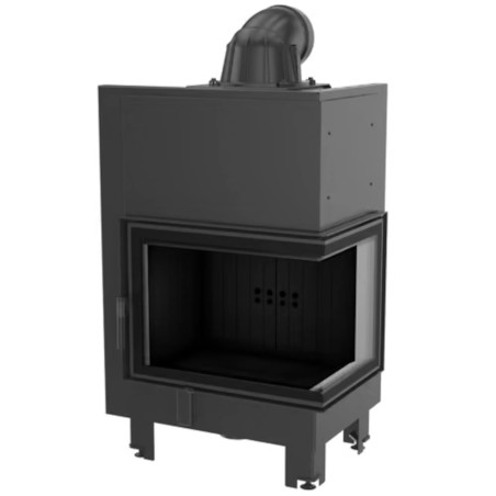 Kominek KRATKI MBZ prawy BS 13 kW Ø 200 czarne wyłożenie
