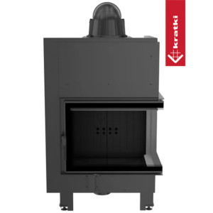 Kominek KRATKI MBZ prawy BS 13 kW Ø 200 czarne wyłożenie