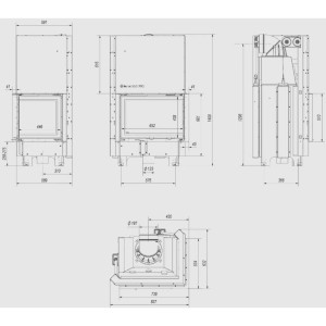 Kominek KRATKI MBZ prawy BS 13 kW Ø 200 Gilotyna