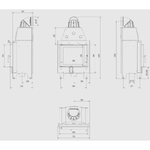 Kominek KRATKI MBZ 13 kW Ø 200
