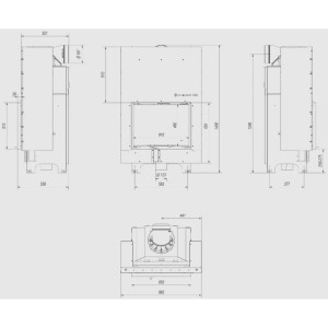 Kominek KRATKI MBZ 13 kW Ø 200 Gilotyna