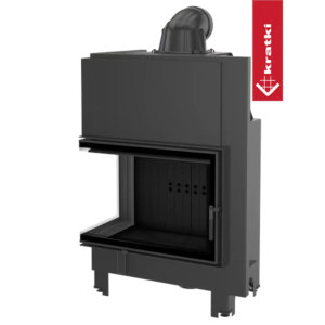 Kominek KRATKI MBA lewy BS 17 kW Ø 200 czarne wyłożenie