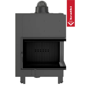 Kominek KRATKI MBA prawy BS 17 kW Ø 200 czarne wyłożenie