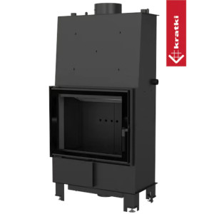 Kominek z płaszczem wodnym KRATKI LUCY 16 kW Ø 200 czarne wyłożenie