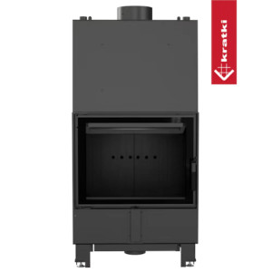 Kominek z płaszczem wodnym KRATKI LUCY 16 kW Ø 200 czarne wyłożenie