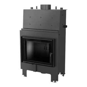 Kominek z płaszczem wodnym KRATKI MBM 12 kW Ø 180 czarne wyłożenie