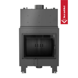 Kominek z płaszczem wodnym KRATKI MBM 12 kW Ø 180 czarne wyłożenie