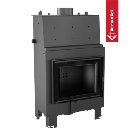 Kominek z płaszczem wodnym KRATKI MBM 12 kW Ø 180 czarne wyłożenie