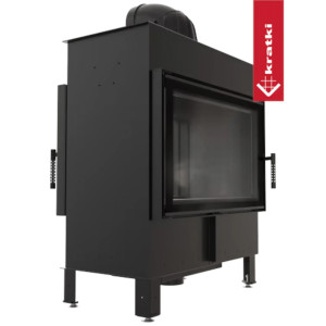 Kominek KRATKI LUCY TUNEL 14 kW Ø 200 czarne wyłożenie