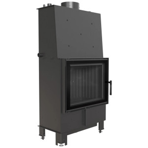 Kominek z płaszczem wodnym KRATKI LUCY 12 kW Ø 200 czarne wyłożenie