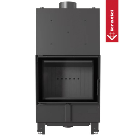 Kominek z płaszczem wodnym KRATKI LUCY 12 kW Ø 200 czarne wyłożenie