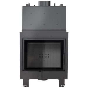 Kominek z płaszczem wodnym KRATKI MBZ 13 kW Ø 200 czarne wyłożenie