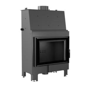 Kominek z płaszczem wodnym KRATKI MBO 15 kW Ø 200 czarne wyłożenie