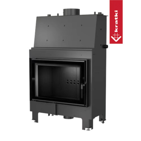Kominek z płaszczem wodnym KRATKI MBO 15 kW Ø 200 czarne wyłożenie