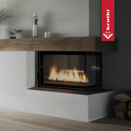 Kominek z płaszczem wodnym KRATKI MBA prawy 17 kW Ø 200