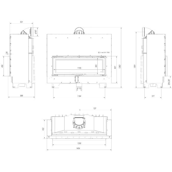 Kominek KRATKI MB 20 kW Ø 200 Gilotyna