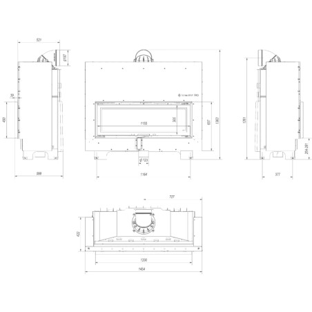 Kominek KRATKI MB 20 kW Ø 200 Gilotyna