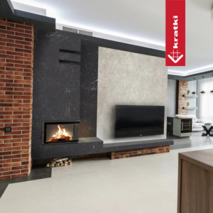 Kominek z płaszczem wodnym KRATKI MBM prawy 12 kW Ø 180