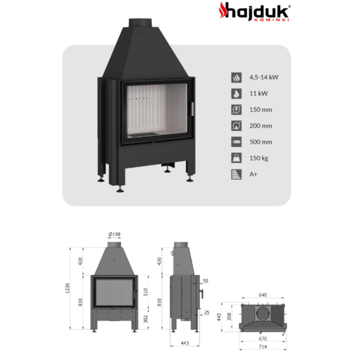 Kominek Volcano 1VT - S 11kW Kominek Volcano 1VT - S 11kW