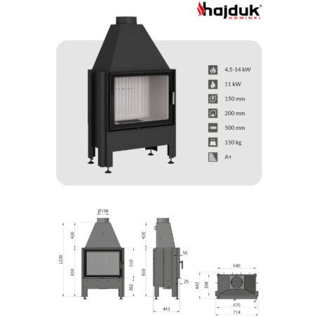 Kominek Volcano 1VT - S 11kW Kominek Volcano 1VT - S 11kW