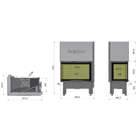 Kominek Hajduk Volcano 2LATh 9 kW