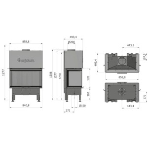 Kominek Hajduk Volcano 3ATh 9 kW