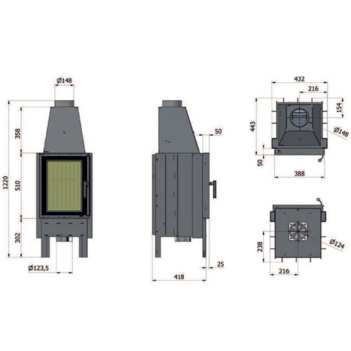 Kominek Hajduk Smart 1VT-S 7,5kW