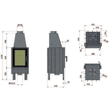 Kominek Hajduk Smart 1VT-S 7,5kW