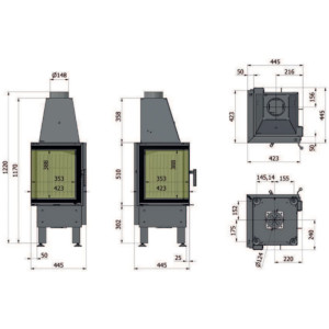 Kominek Hajduk Smart 2LT-S 7,5kW