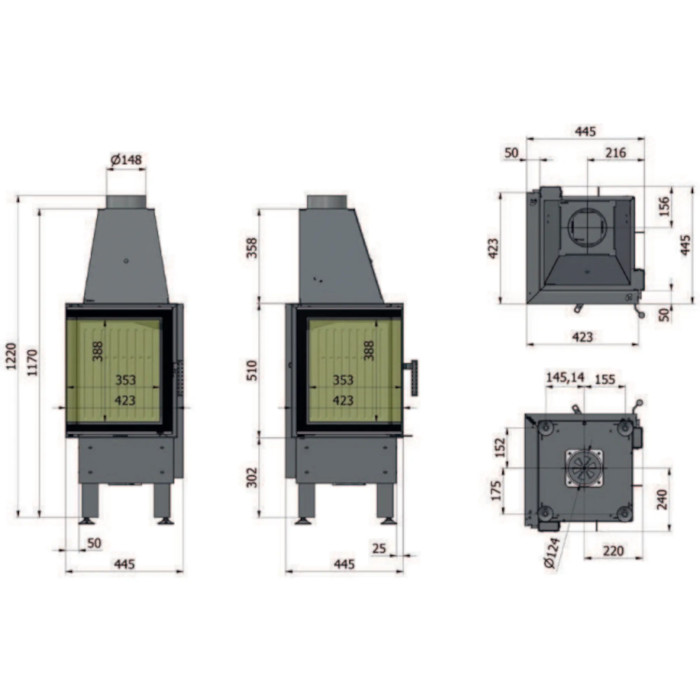 Kominek Hajduk Smart 2LT-S 7,5kW