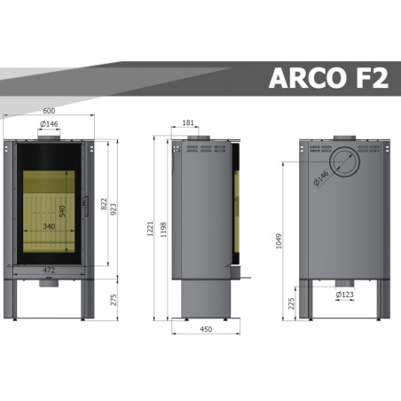 Piec wolnostojący Hajduk Arco F2 7kW