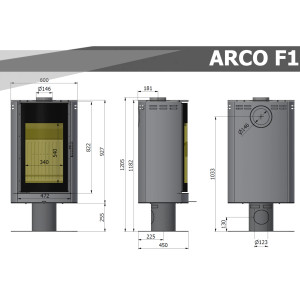 Piec wolnostojący Hajduk Arco F1 7 kW