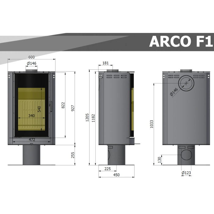 Piec wolnostojący Hajduk Arco F1 7 kW