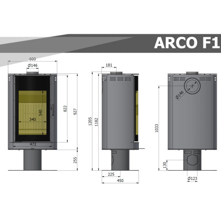 Piec wolnostojący Hajduk Arco F1 7 kW