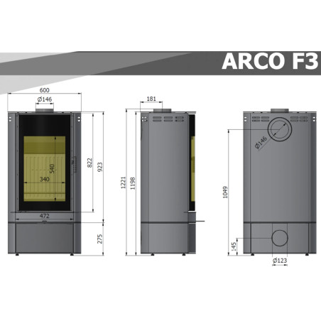 Piec wolnostojący Hajduk Arco F3 7 kW