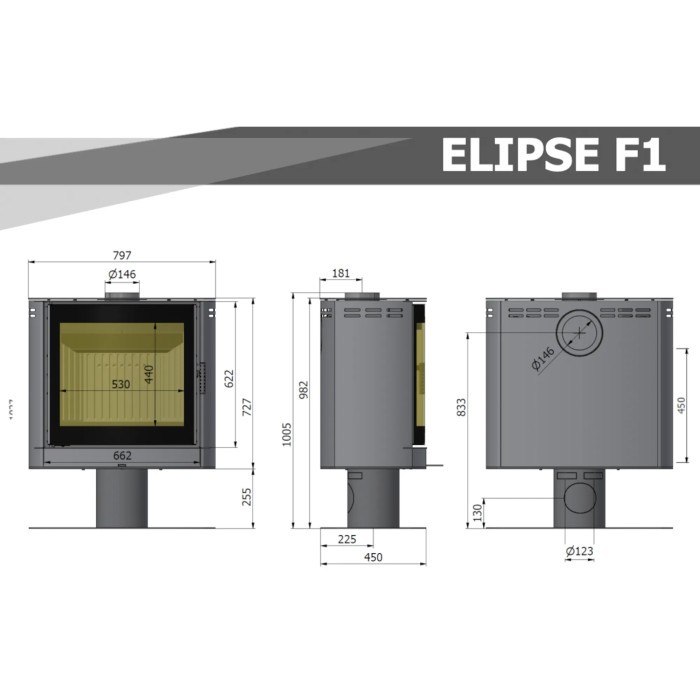 Piec wolnostojący Hajduk Elipse F1 9kW