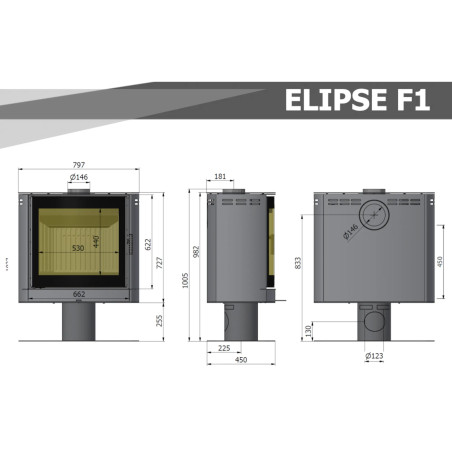 Piec wolnostojący Hajduk Elipse F1 9kW