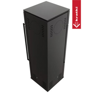 Piec stalowy KRATKI REN/S lewy Ø 150 7 kW czarne wyłożenie