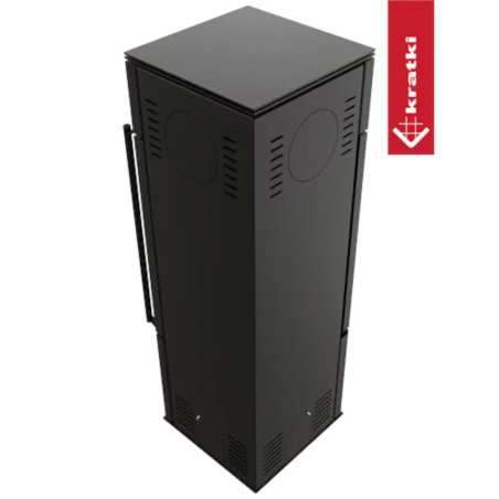 Piec stalowy KRATKI REN/S lewy Ø 150 7 kW czarne wyłożenie