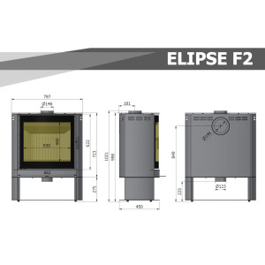 Piec wolnostojący Hajduk Elipse F2 9kW