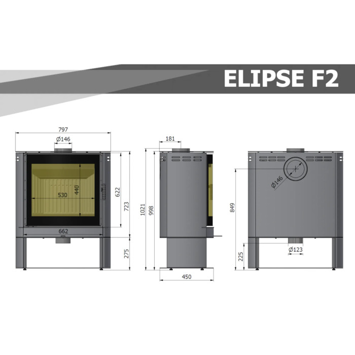 Piec wolnostojący Hajduk Elipse F2 9kW