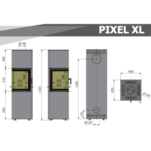 Piec wolnostojący Hajduk Pixel XL 7kW