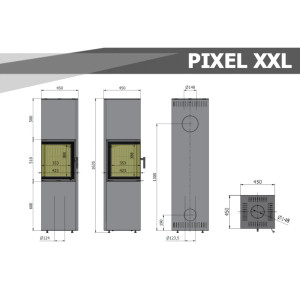Piec wolnostojący Hajduk Pixel XXL 7kW