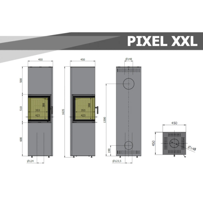 Piec wolnostojący Hajduk Pixel XXL 7kW