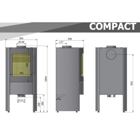Piec wolnostojący Hajduk Compact 6,5kW