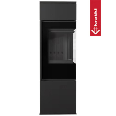 Piec stalowy KRATKI REN/S prawy Ø 150 7 kW czarne wyłożenie