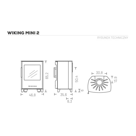 Piec wolnostojący Wiking Mini 2 z niskimi nóżkami – Automatic