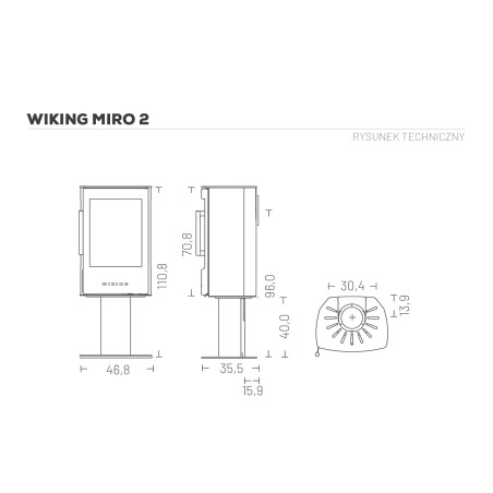 Piec wolnostojący Wiking Miro 2 na nodze – Automatic