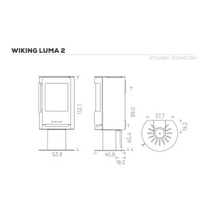 Piec wolnostojący Wiking Luma 2 na nodze – Automatic