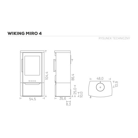 Piec wolnostojący Wiking Miro 4 schowek, kamień naturalny – Automatic